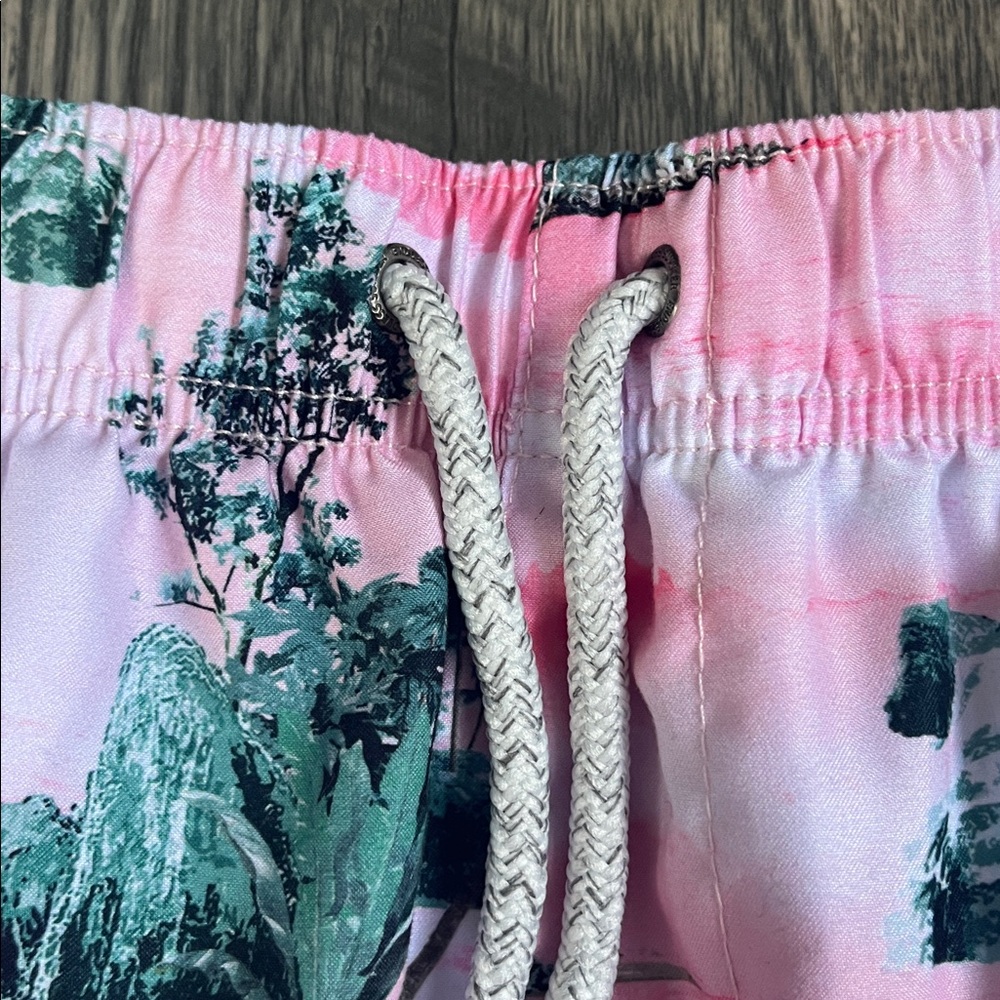 Ron Jon Pink and Green Tropical Swim Trunks men's XL - Picture 3 of 13